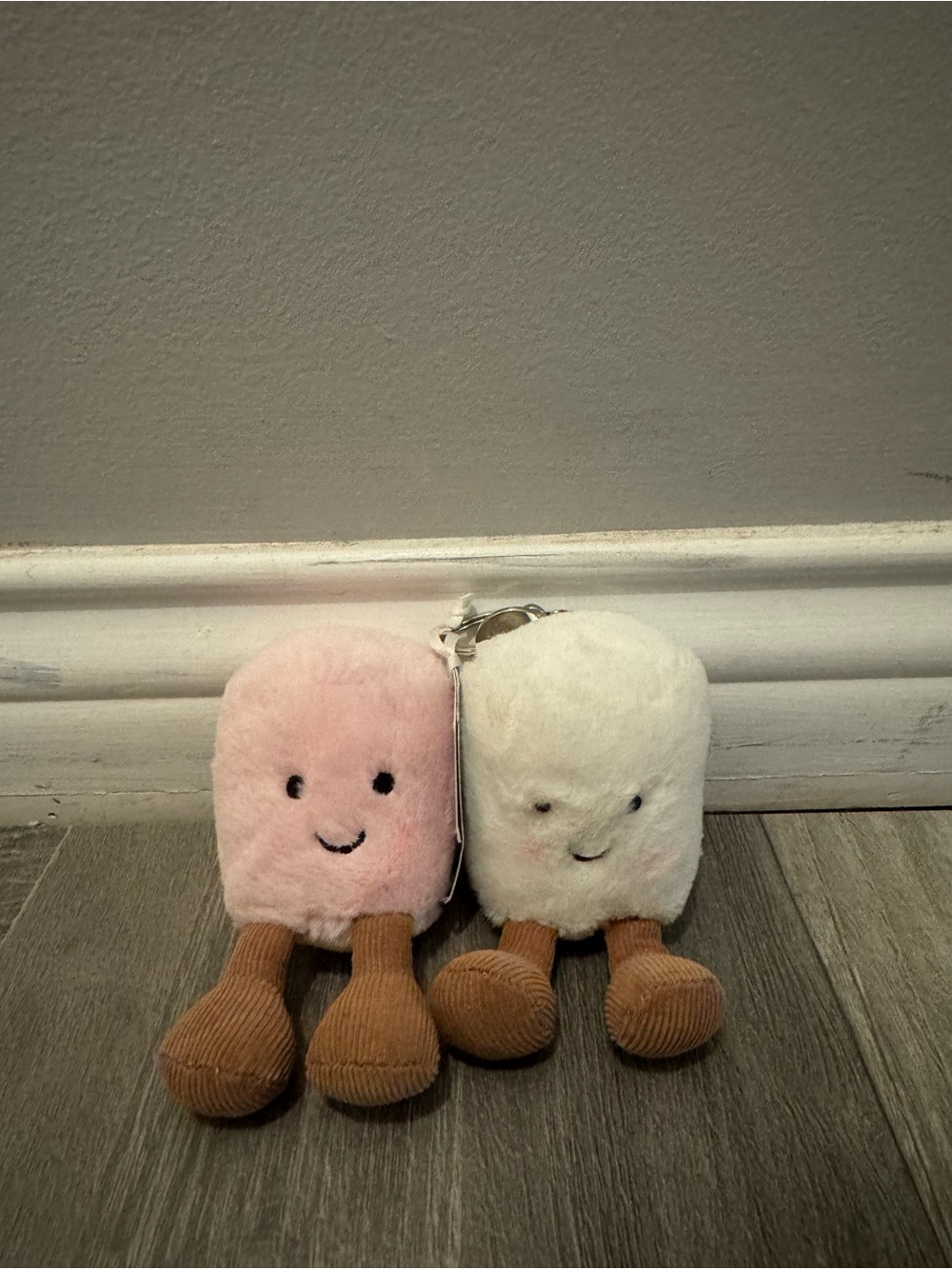 Jellycat Plush Small Pet Toy Duo - Pink and Cream Squeaky Friends